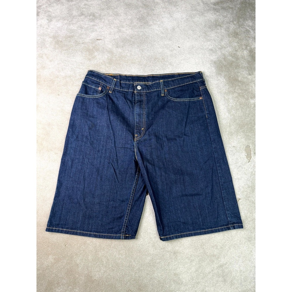 Levi's 569 Bermuda Shorts Mens 40 Blue Denim Cotton Dark Wash High Rise Loose